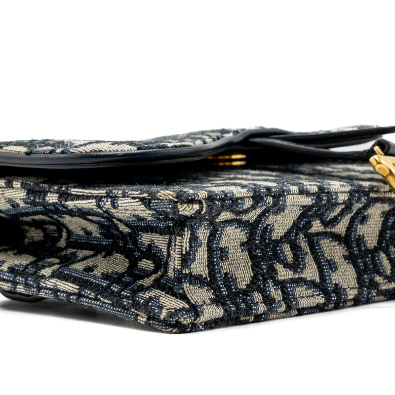 dior saddle belt pouch dior oblique jacquard blue GHW