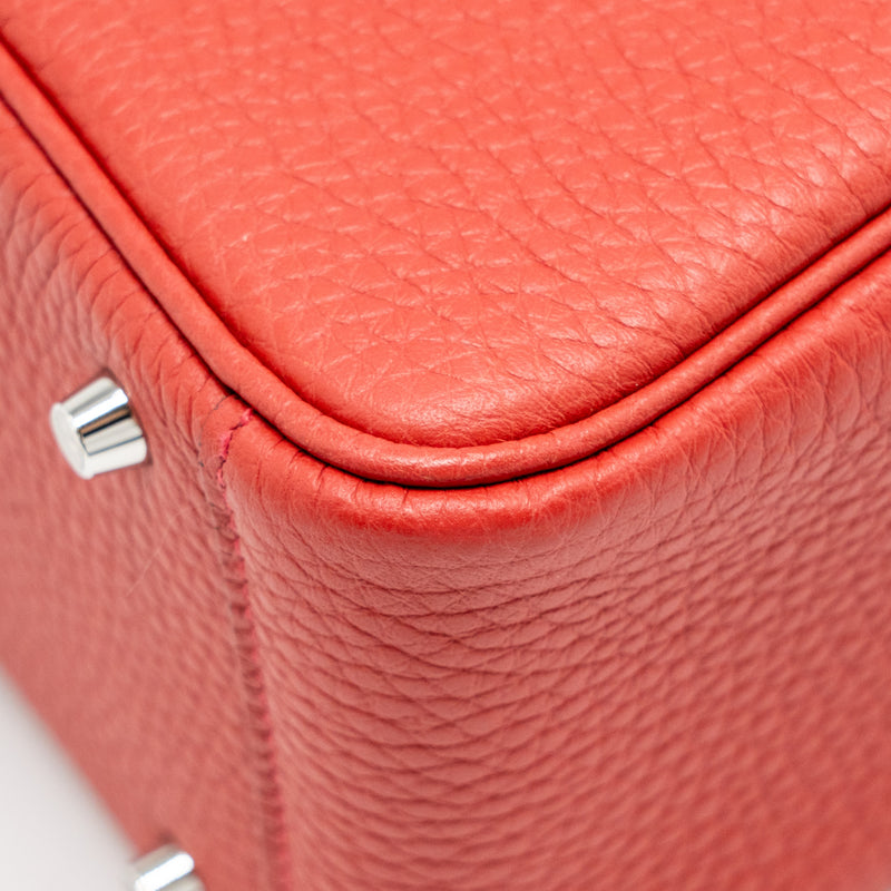 Hermes Mini Lindy Clemence Vermillon SHW Stamp B