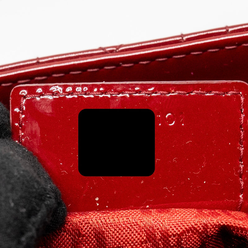 Dior Medium Lady Dior Patent Red SHW