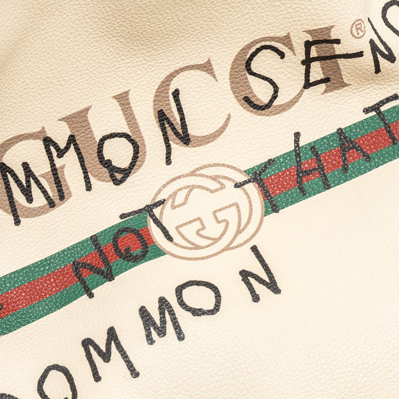 Gucci drawstring backpack calfskin white / black