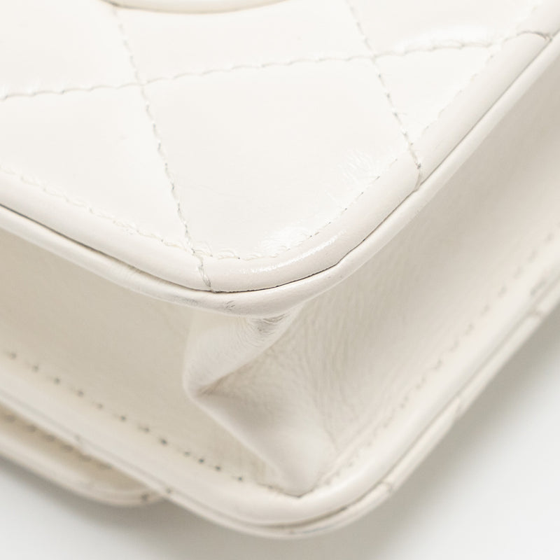 Chanel Top handle wallet with chain calfskin white GHW (microchip)