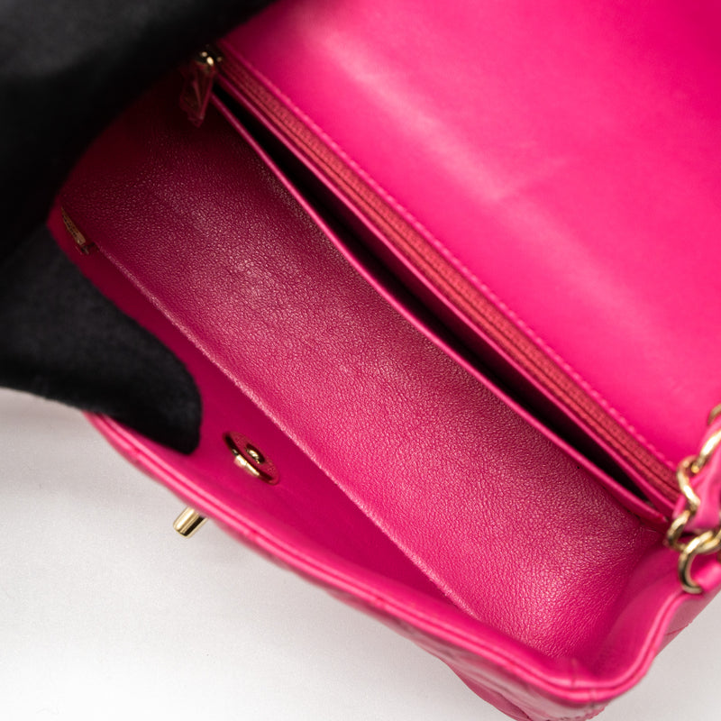 Chanel Mini Rectangular Flap Bag Lambskin Pink LGHW