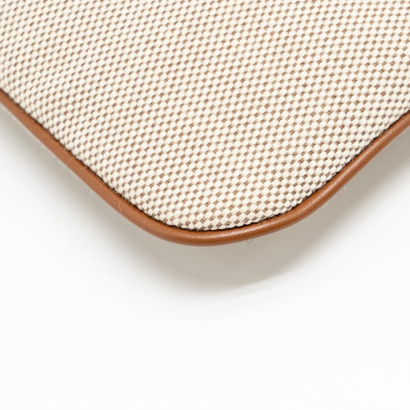Miu Miu Mini Ivy Bag Canvas/Leather Beige/Brandy GHW