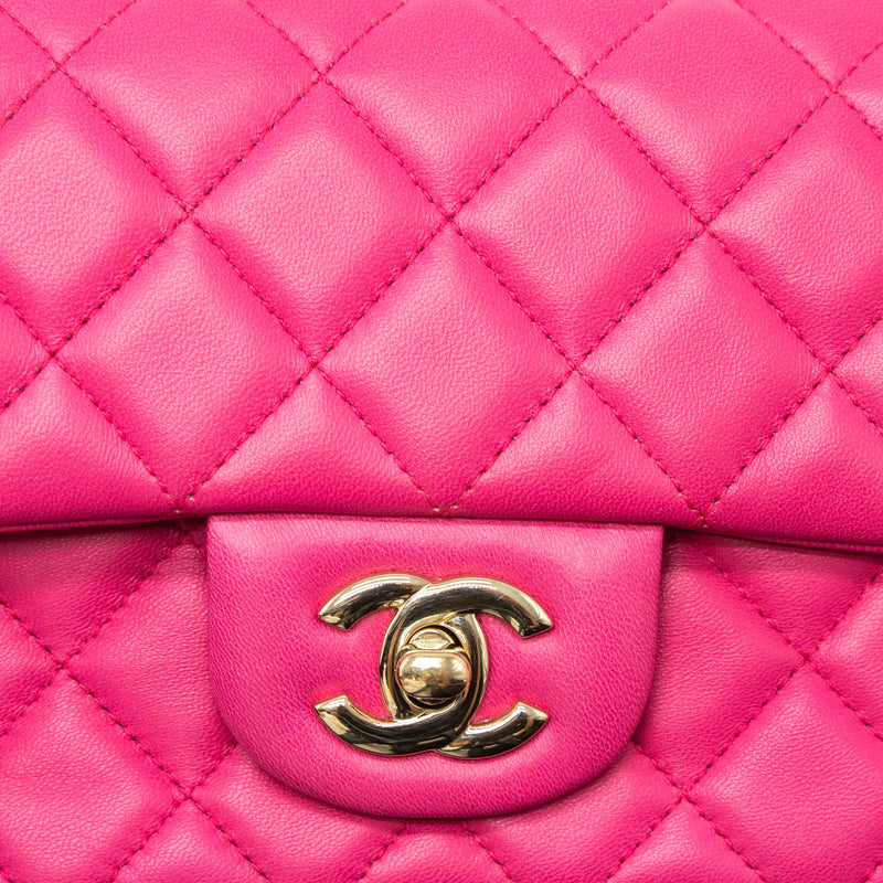 Chanel Mini Rectangular Flap Bag Lambskin Pink LGHW