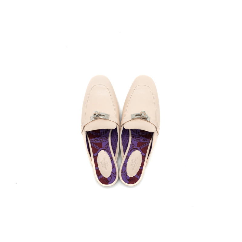 Hermes Size 37.5 Oz Mule Light Pink SHW