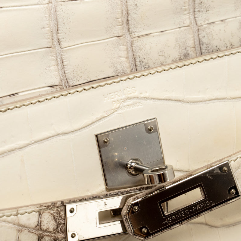 Hermes kelly 32 crocodile niloticus Himalaya blanc SHW stamp Y