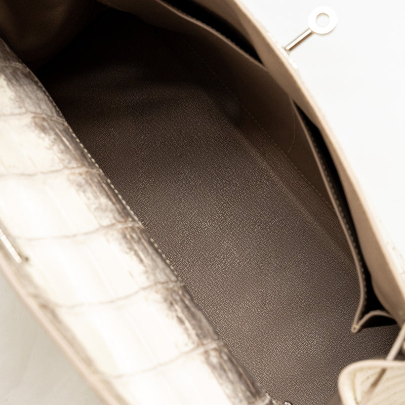 Hermes kelly 32 crocodile niloticus Himalaya blanc SHW stamp Y