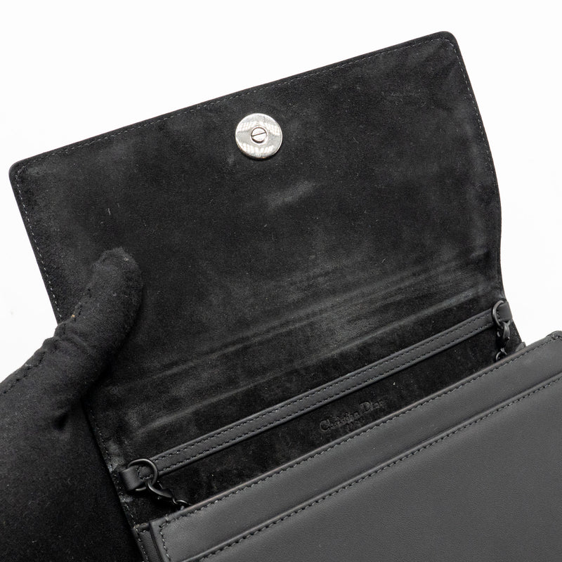 Dior Studded Diorama Wallet on Chain Leather So Black