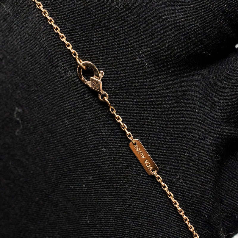 Van Cleef Arpels 2021 Holiday Pendant Rhodonite Rose Gold with Diamo