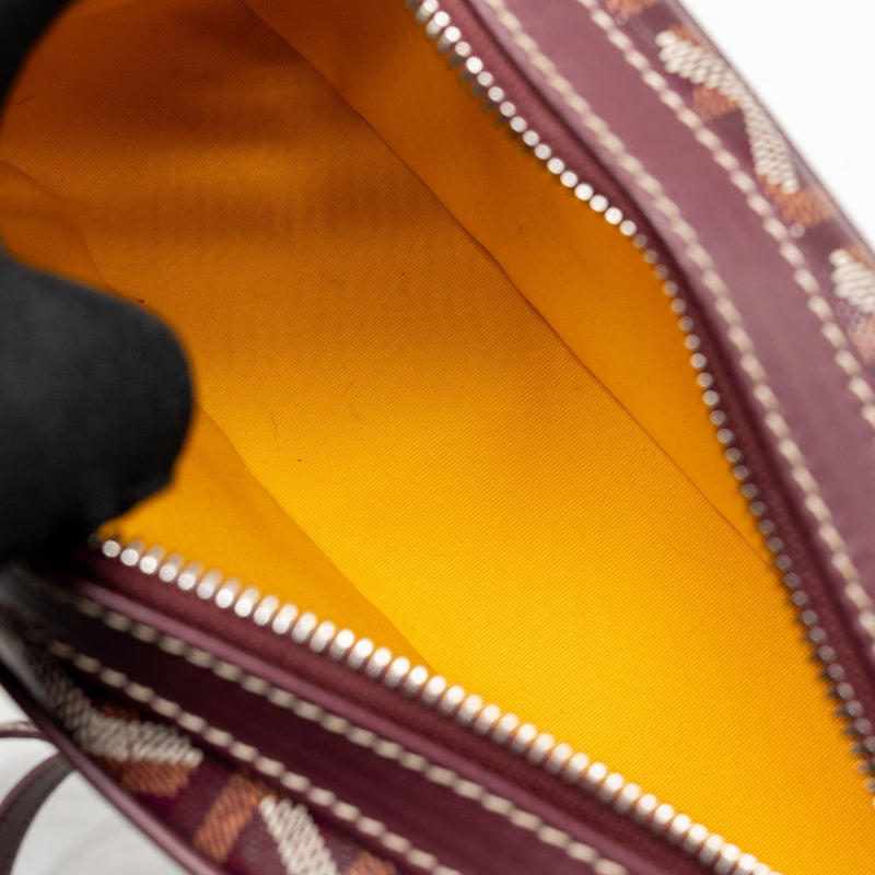 Goyard Cap-Vert PM Bag Goyardine Canvas/Cervon Calfskin Burgundy SHW