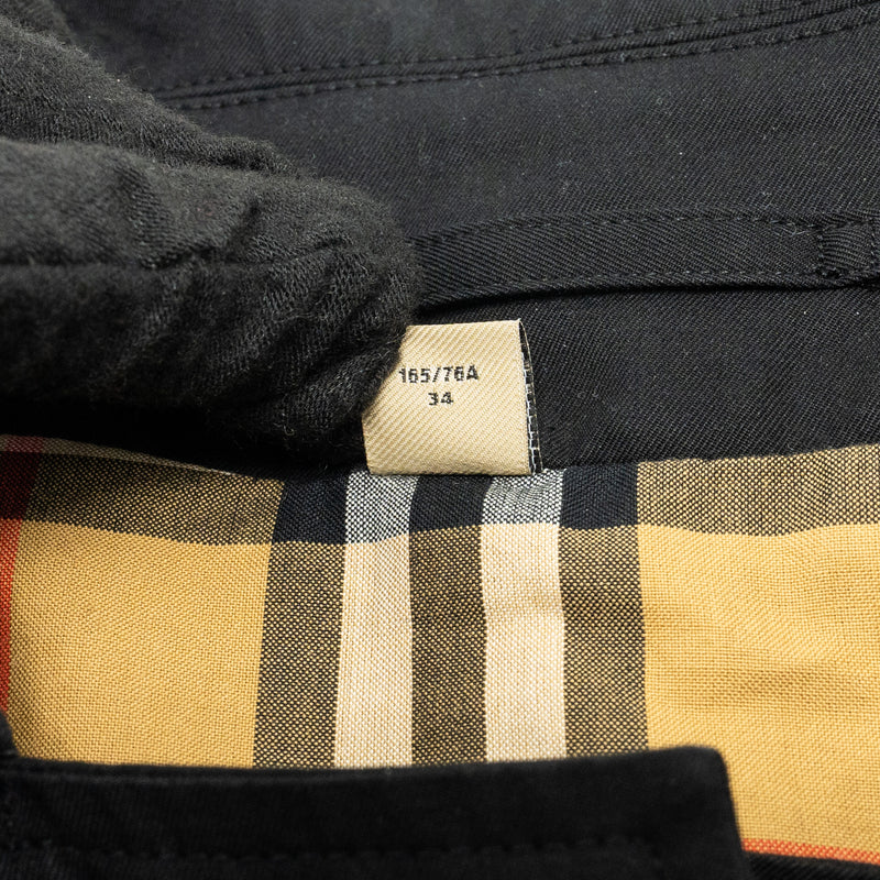 Burberry Size IT36 Heritage Trench Coat Cotton Black
