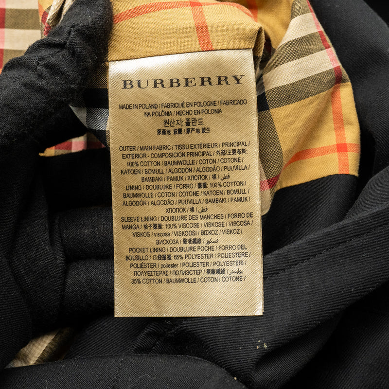 Burberry Size IT36 Heritage Trench Coat Cotton Black