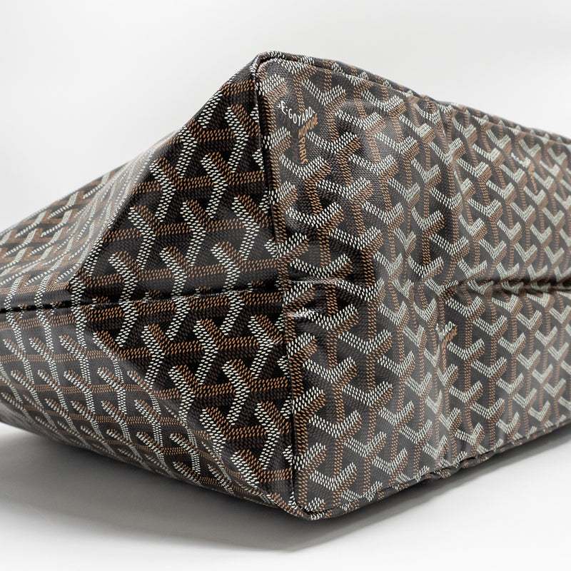 Goyard Saint Louis GM Tote Goyardine Canvas Black/Brown SHW