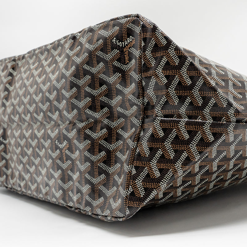 Goyard Saint Louis GM Tote Goyardine Canvas Black/Brown SHW