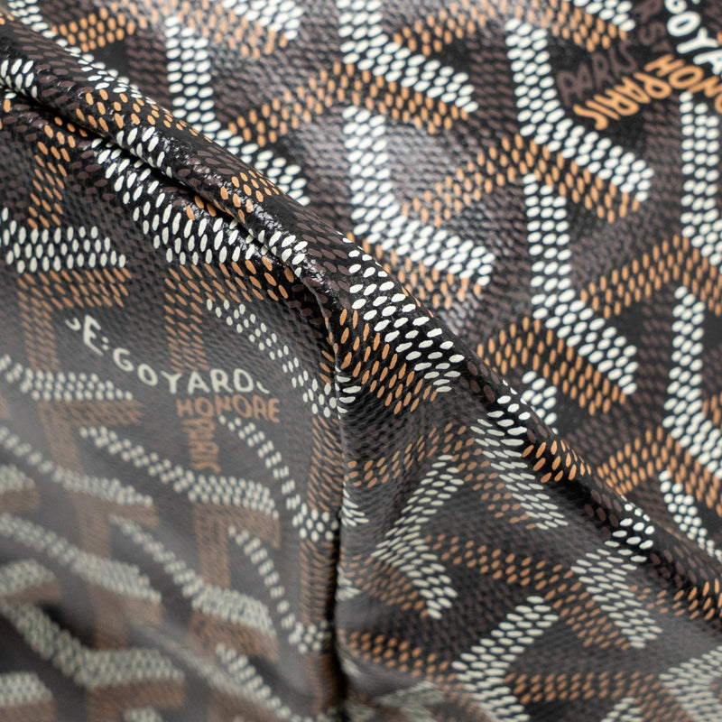 Goyard Saint Louis GM Tote Goyardine Canvas Black/Brown SHW