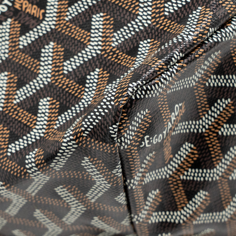 Goyard Saint Louis GM Tote Goyardine Canvas Black/Brown SHW