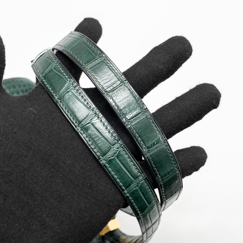 Hermes Constance 24 ALLIGATOR MISSISSIPPIENSIS MAT Vert Fonce GHW Stamp X