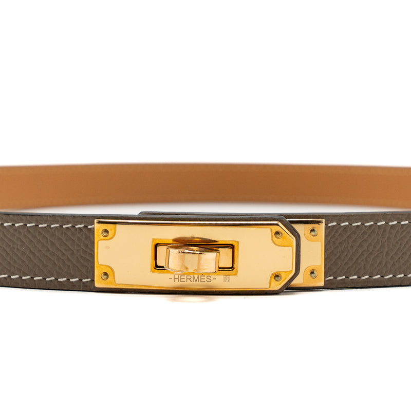 hermes classic kelly belt epsom etoupe RGHW stamp Y