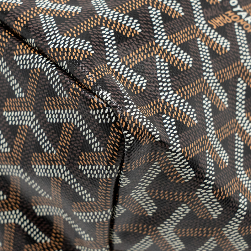 Goyard Saint Louis GM Tote Goyardine Canvas Black/Brown SHW