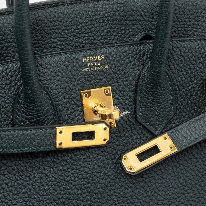 Hermes Birkin 25 Togo Vert Cypres GHW Stamp C