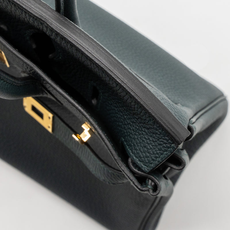 Hermes Birkin 25 Togo Vert Cypres GHW Stamp C