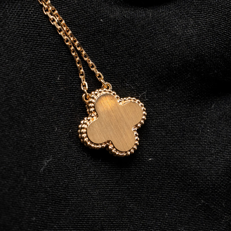 VAN CLEEF & ARPELS 2023 HOLIDAY LIMITED PENDANT SILVER OBSIDIAN / ROSE GOLD / DIAMOND