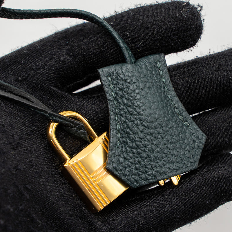 Hermes Birkin 25 Togo Vert Cypres GHW Stamp C