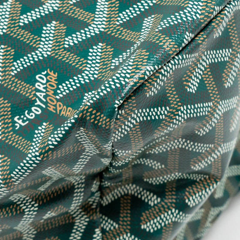 Goyard Saint Louis PM Tote Goyardine Canvas Green SHW