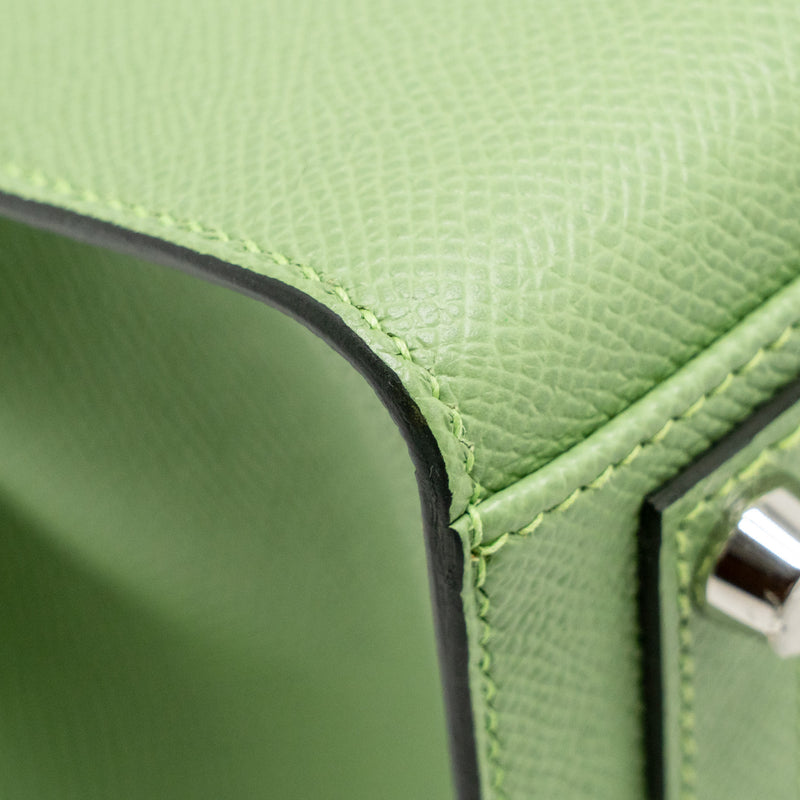 Hermes Birkin 25 Epsom Vert Criquet SHW Stamp Y