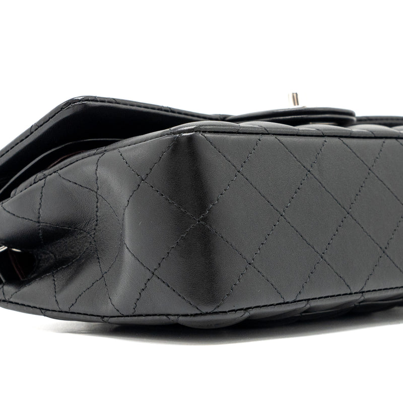 Chanel Small Classic Double Flap Bag Lambskin Black SHW (Microchip)