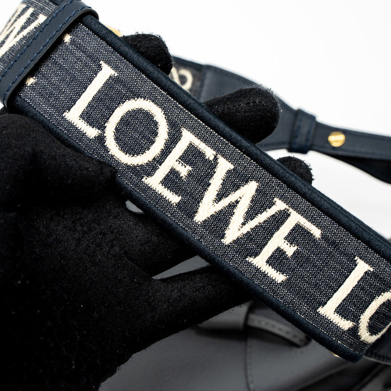Loewe Mini Hammock Drawstring in Soft Grained Calfskin Asphalt Grey GHW
