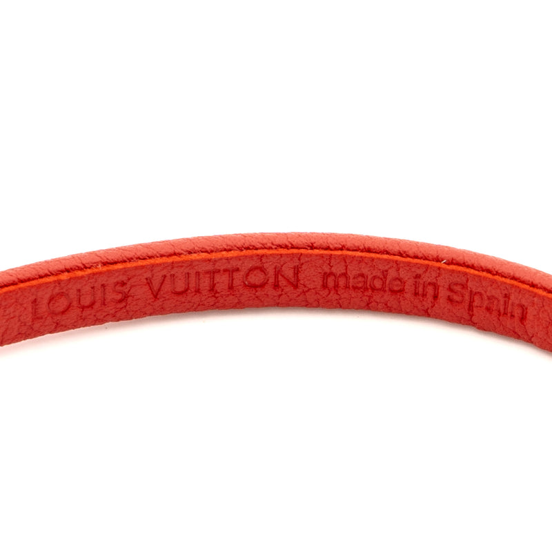 Louis Vuitton letter Leather Bracelet red SHW