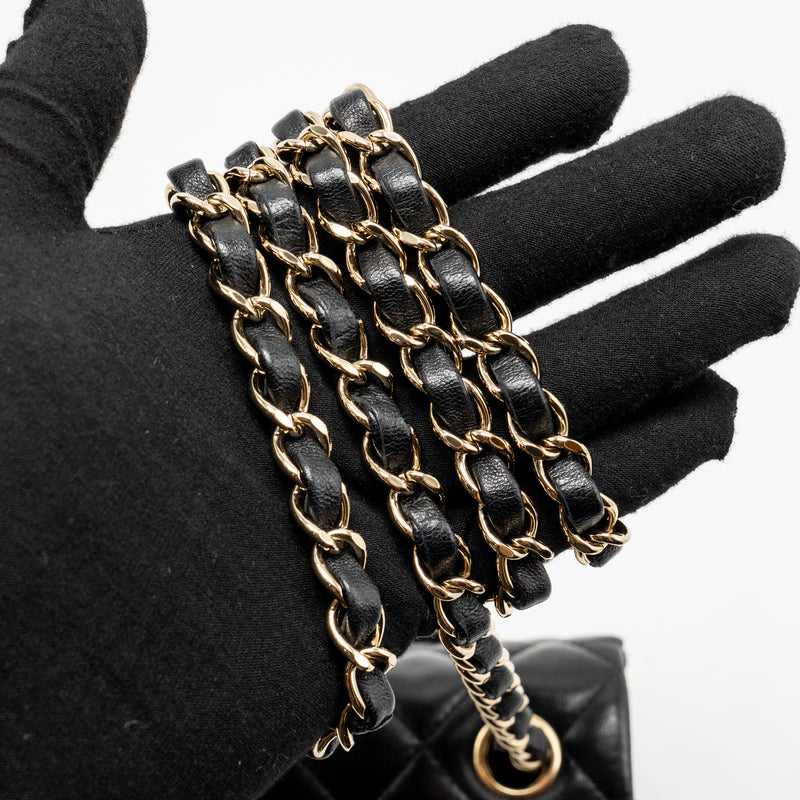Chanel Mini Rectangular Flap Bag Lambskin Black LGHW