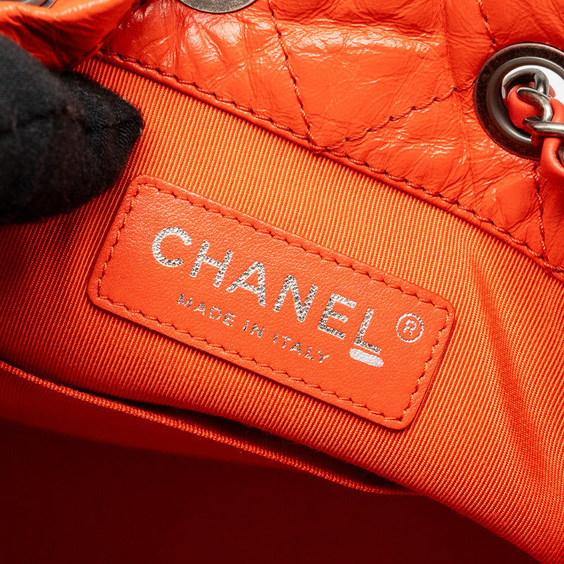Chanel Small Gabrielle Backpack Aged Calfskin Red Multicolour Hardware