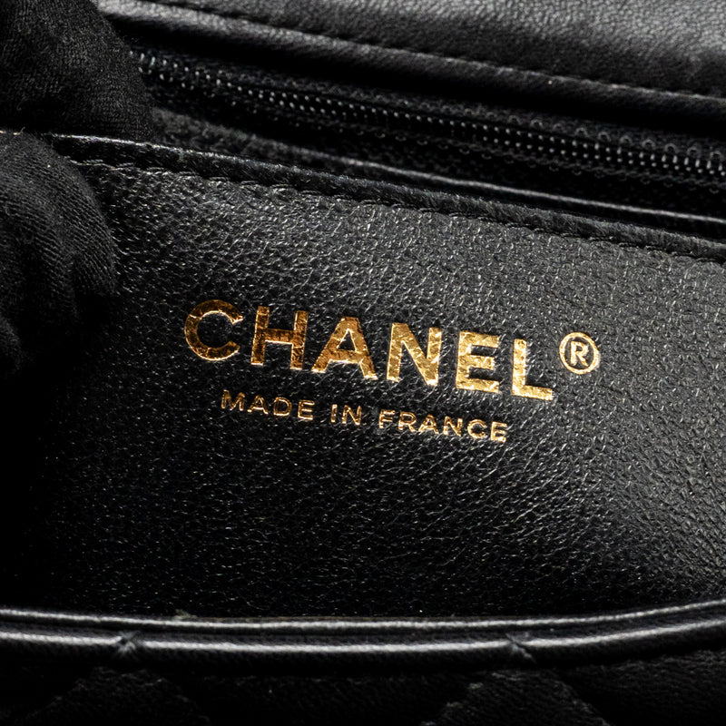 Chanel Mini Rectangular Flap Bag Lambskin Black LGHW