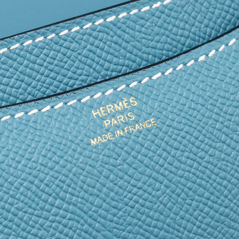 Hermes Mini Constance Epsom D2 New Blue Jean GHW Stamp W