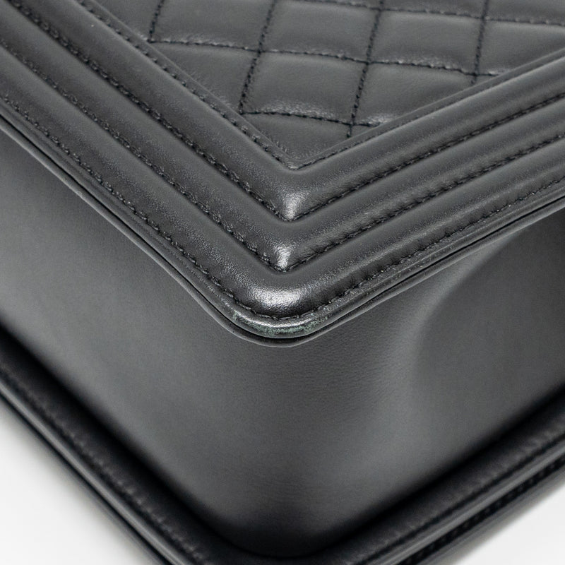 Chanel Medium Boy bag calfskin black ruthenium SHW