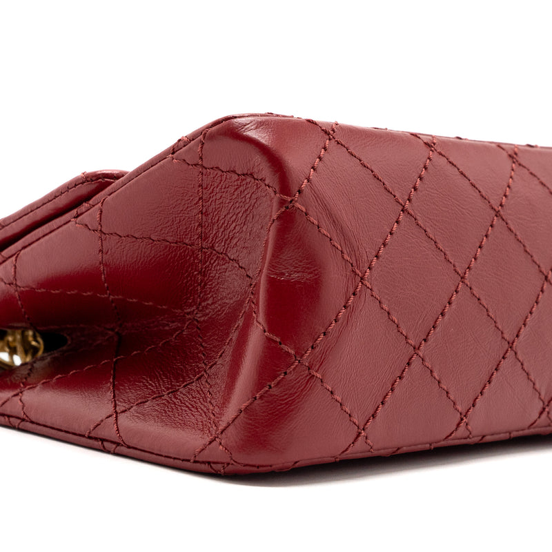 Chanel mini 2.55 reissue flap bag aged calfskin red GHW