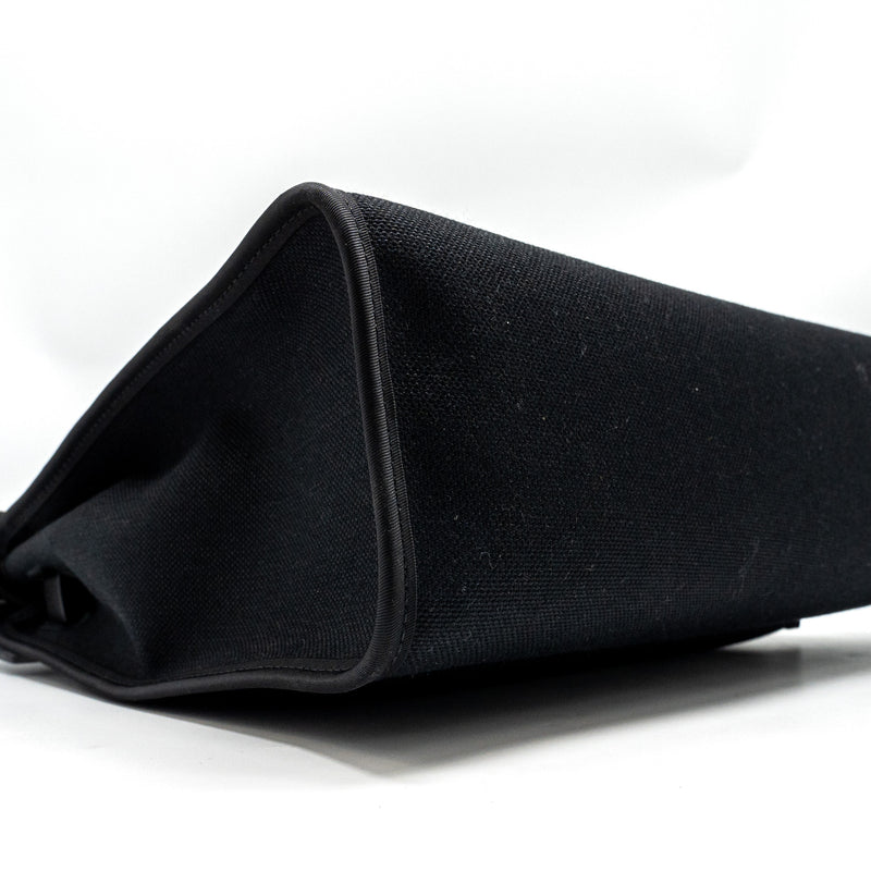 Hermes Herbag 31 Zip Bag Canvas/Hunter Black SHW Stamp D