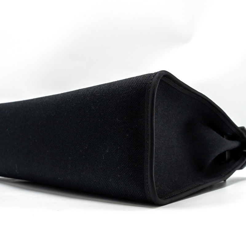 Hermes Herbag 31 Zip Bag Canvas/Hunter Black SHW Stamp D