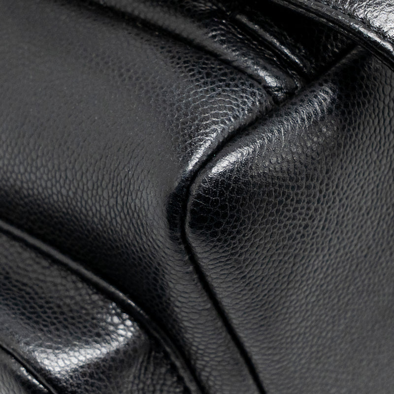 Chanel Triple Pocket Backpack Caviar Black LGHW (microchip)