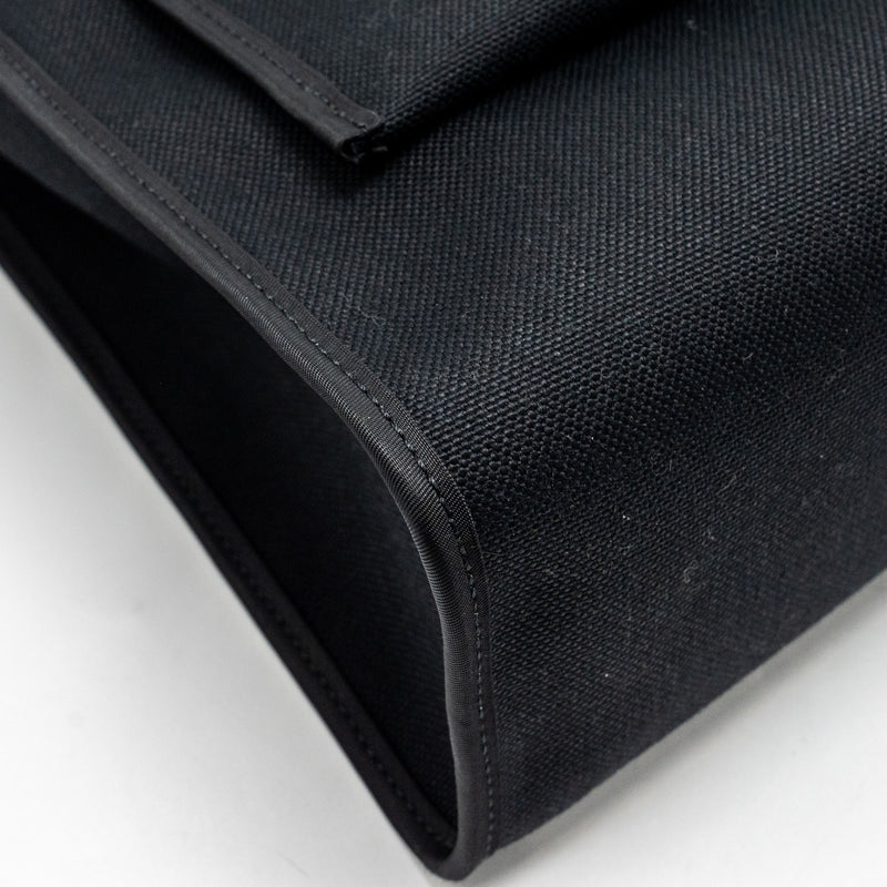 Hermes Herbag 31 Zip Bag Canvas/Hunter Black SHW Stamp D