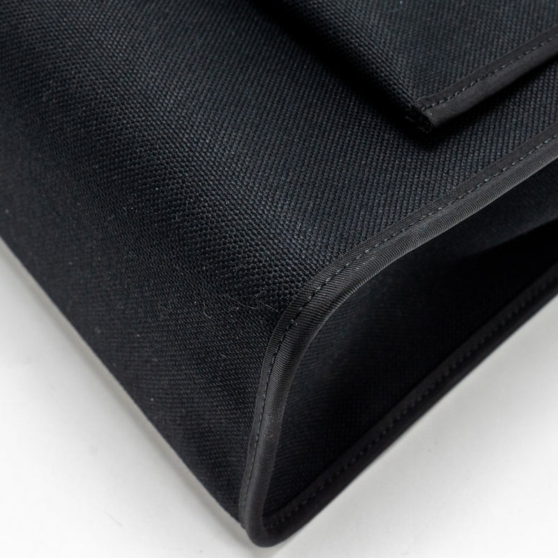 Hermes Herbag 31 Zip Bag Canvas/Hunter Black SHW Stamp D