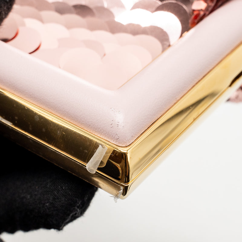 Fendi Small Fendi First Clutch bag Sequin Pink/Multicolour GHW