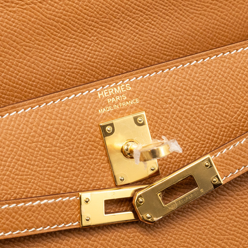 Hermes Kelly 25 Epsom Gold GHW Stamp D