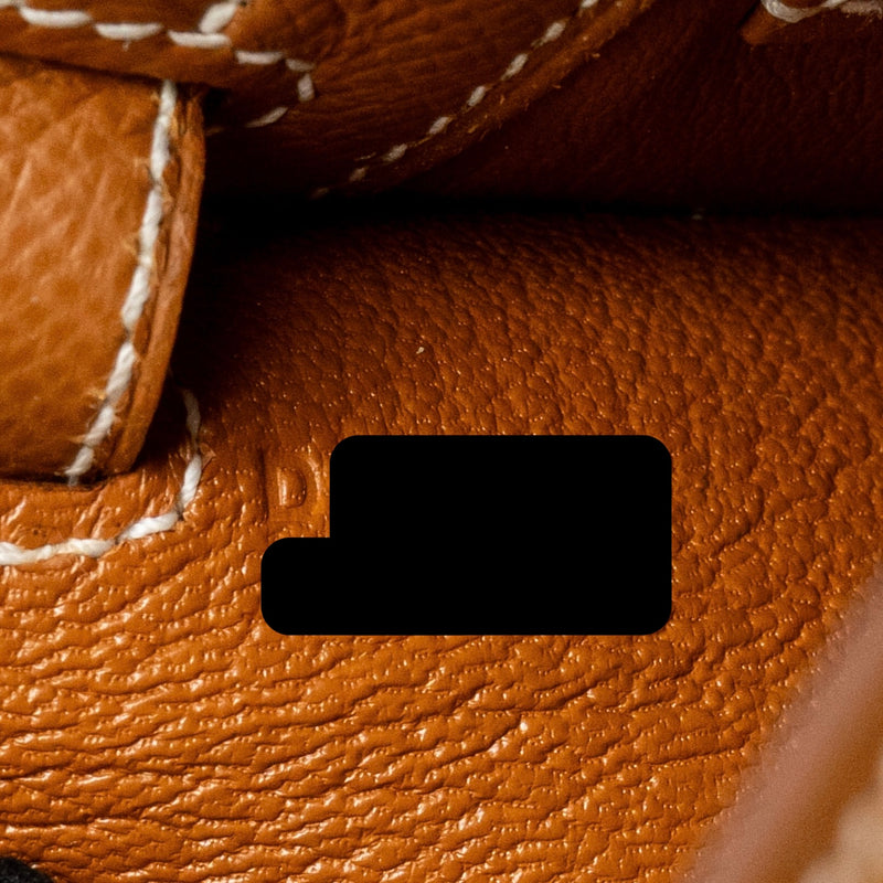 Hermes Kelly 25 Epsom Gold GHW Stamp D