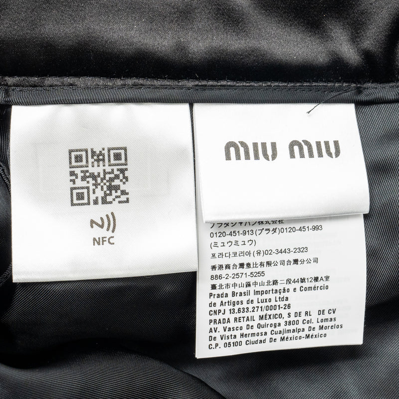 Miu miu size 38 tweed skirt sequin/virgin wool black