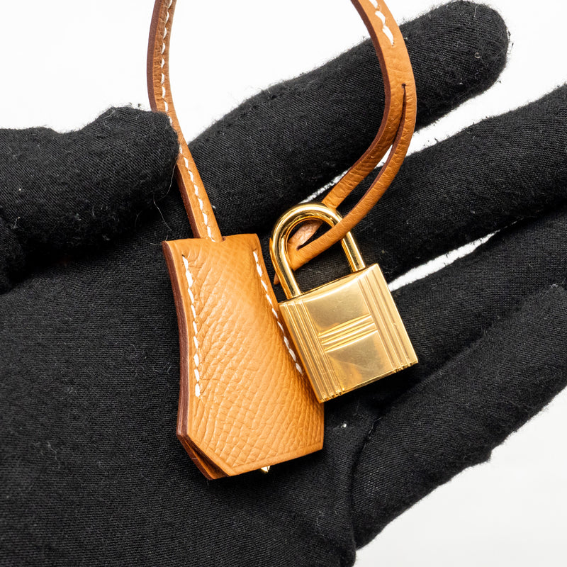 Hermes Kelly 25 Epsom Gold GHW Stamp D