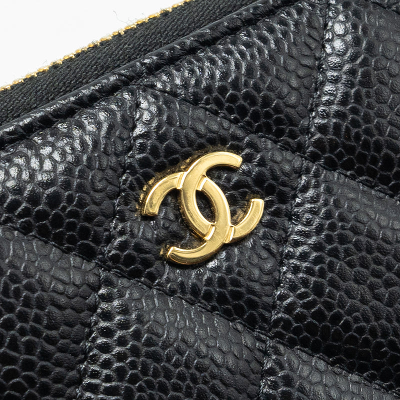 Chanel Zip Card holder caviar black GHW (microchip)