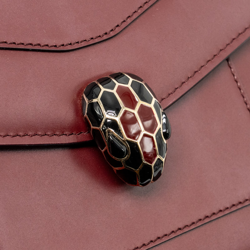 Bvlgari Serpenti Forever Flap Bag Calfskin Roman Garnet/Tropical Tourquoise/Deep Jade LGHW